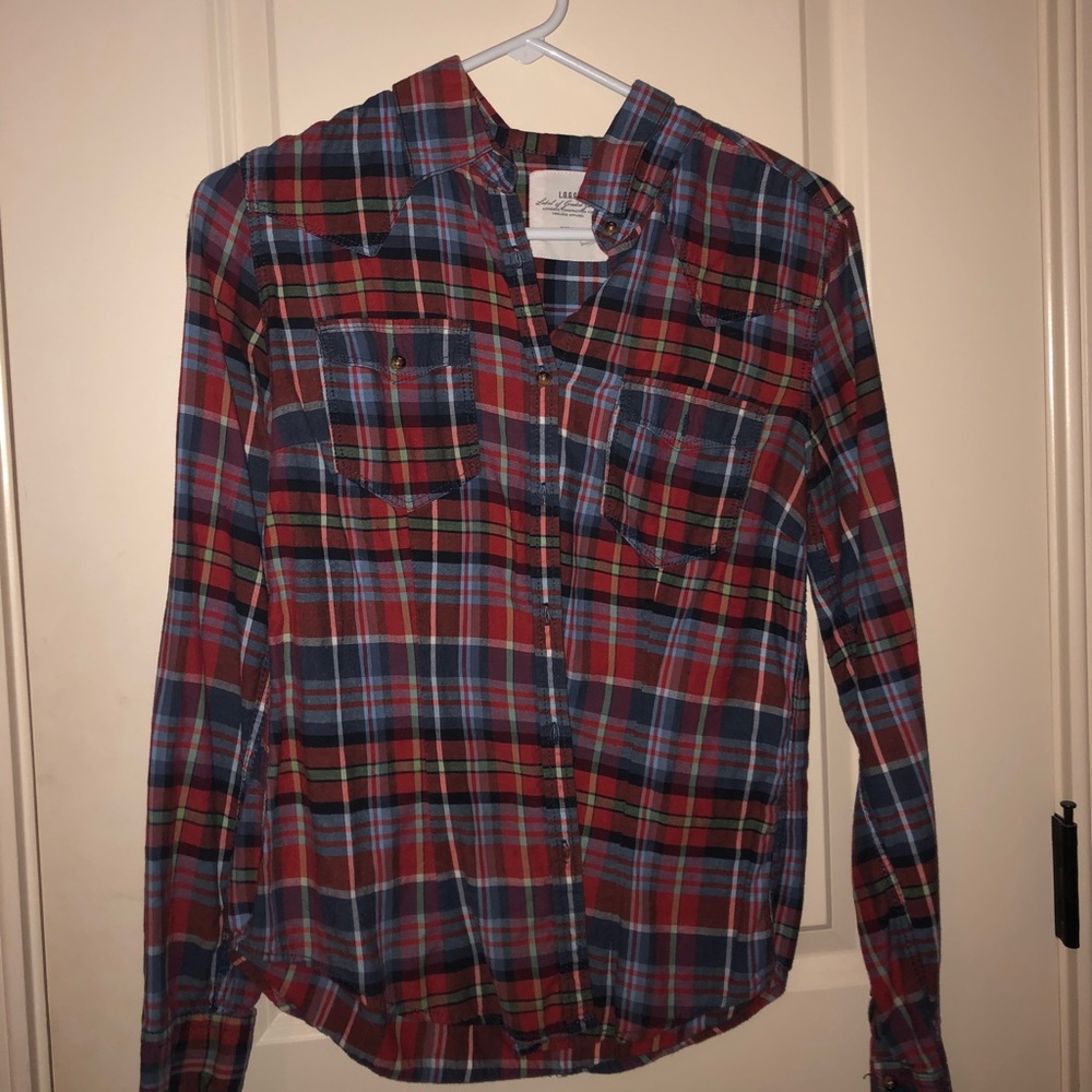 H & M long sleeve plaid shirt